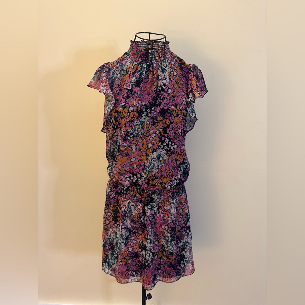 1. State Smocked Waist Ruffle Capped Sleeve Mini Dress Size Medium